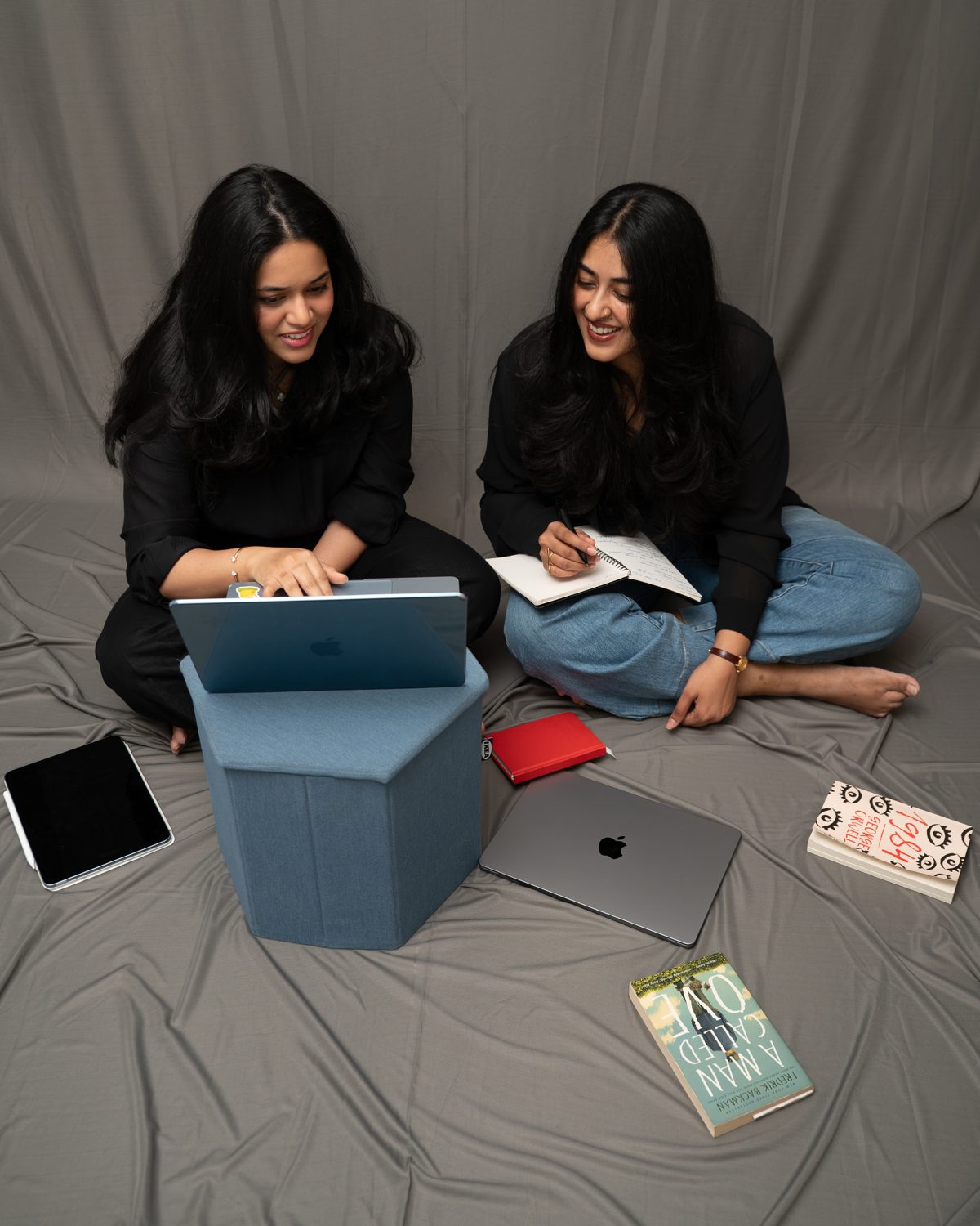 Lakshmi and Kruthika working together